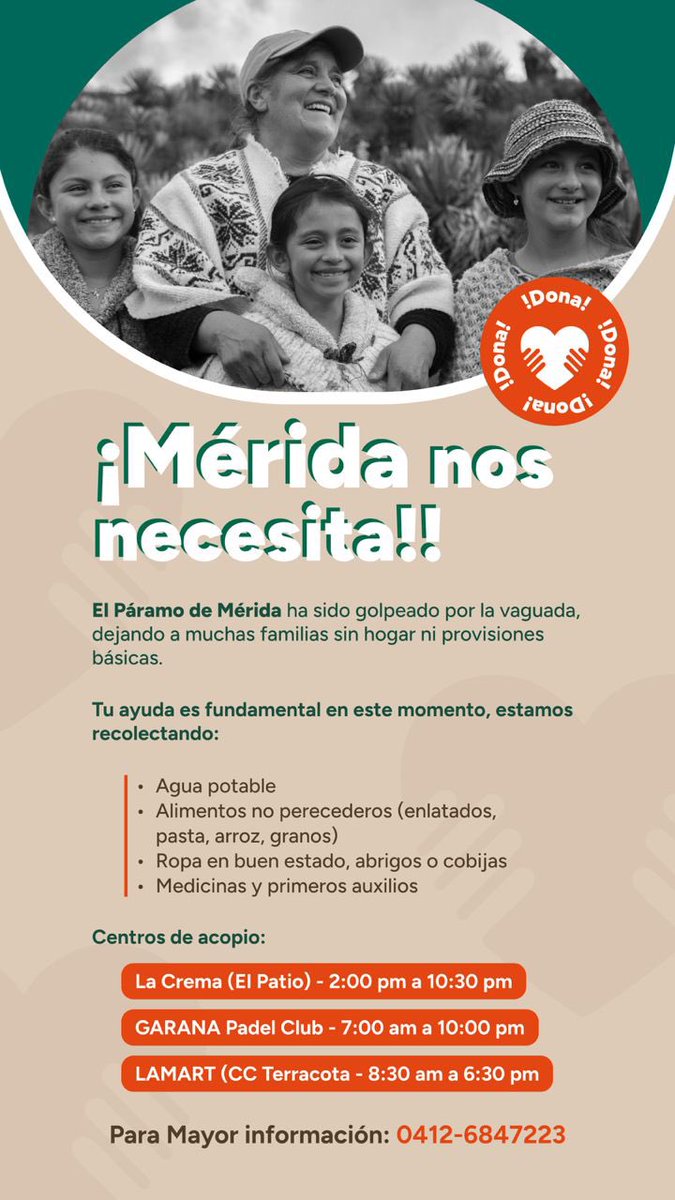 #Mérida #24jun Nuestro páramo merideño clama ayuda ante la emergencia causada por las fuertes lluvias que han generado deslizamientos, desbordamientos de ríos y quebradas, dejando graves daños estructurales en viviendas y vialidad. Tu aporte cuenta, unidos hacemos más.