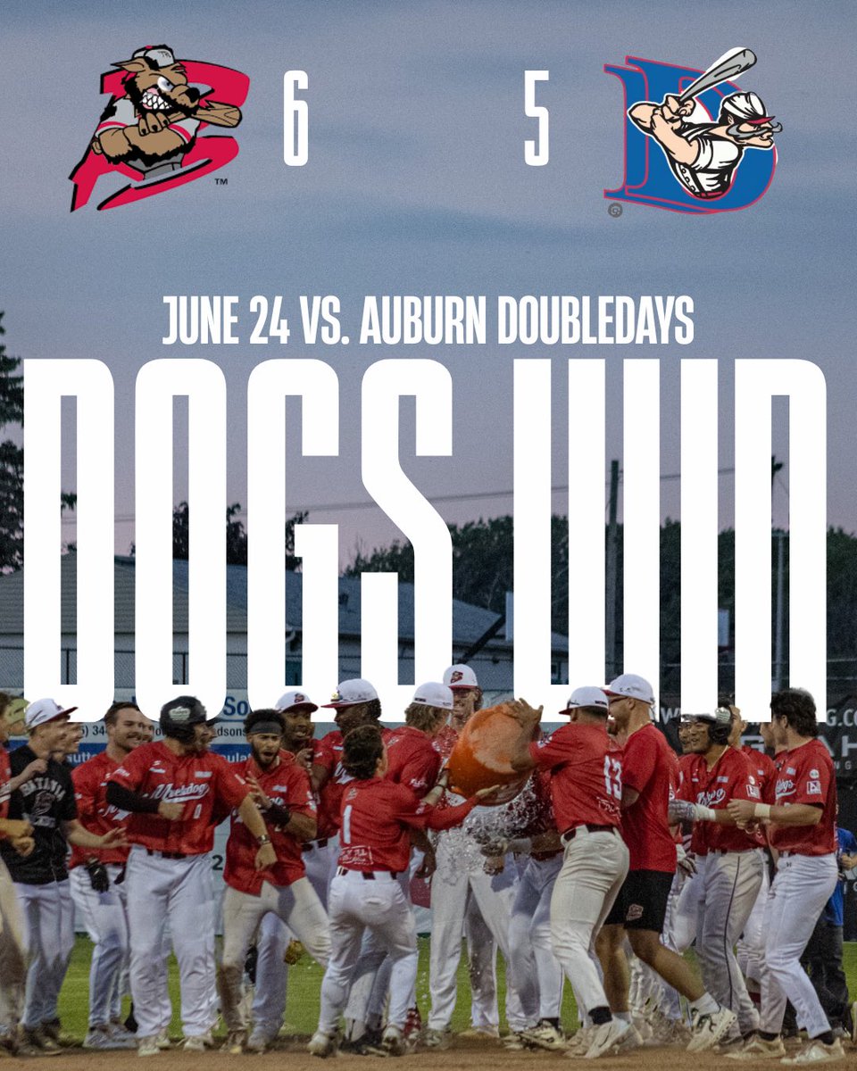 Muckdogs win‼️

Cooper Fesh scores the winning run in the bottom of the 9th🐾🦴

Next home game is Thursday, June 26 against Syracuse

#muckdogs #baseball #godogs #ncaa #summerball #collegeball #walkoff #gamewinner