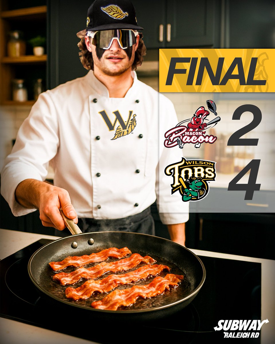 Wilson Tobs (@wilsontobs) on Twitter photo ๐๐ฌ๐บ ๐ช๐ฏ๐ฌ๐ญ!
Tobs Fry The <a href="/GoMaconBacon/">Macon Bacon ๐ฅ</a> 4-2 in Macon โผ๏ธ
Presented by Subway Raleigh RD
<a href="/CPLBaseball/">Coastal Plain League</a>
#tobsroll ๐๐ฌ๐บ ๐ช๐ฏ๐ฌ๐ญ!
Tobs Fry The <a href="/GoMaconBacon/">Macon Bacon ๐ฅ</a> 4-2 in Macon โผ๏ธ
Presented by Subway Raleigh RD
<a href="/CPLBaseball/">Coastal Plain League</a>
#tobsroll