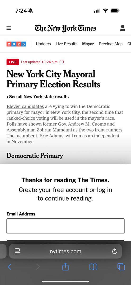 Hello <a href="/nytimes/">The New York Times</a> you seem to be the only website that also has an app, that doesn’t encourage me to open a story in app. Please add it ffs.