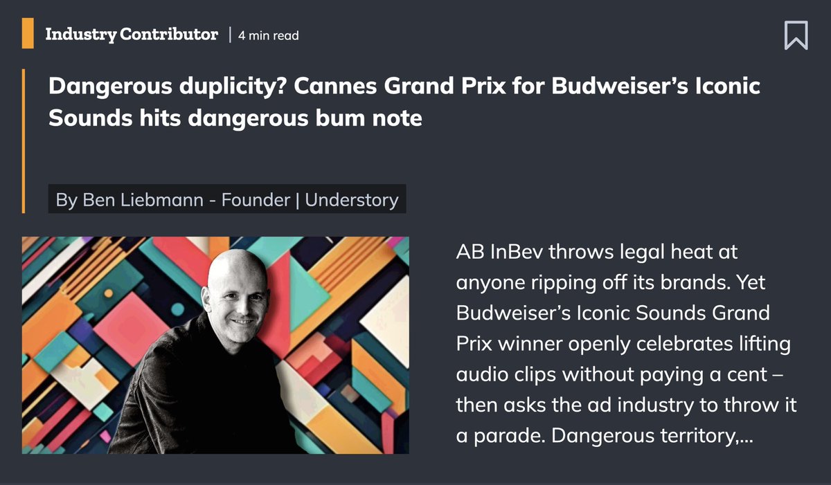 After seeing my rant about Budweiser's Iconic Sounds campaign, <a href="/Mi3Australia/">Mi3 Australia</a> thought, “sure let’s give this guy more space to go off.” 

mi-3.com.au/24-06-2025/eth…