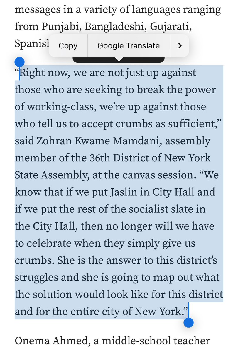 Back in 2021, for my master’s project at <a href="/columbiajourn/">Columbia Journalism School</a>, I covered the surge of South Asian candidates running for NYC Council. I interviewed <a href="/ZohranKMamdani/">Zohran Kwame Mamdani</a>—the then Assembly Member for NY’s 36th District. 

Wild to see how far we’ve come since