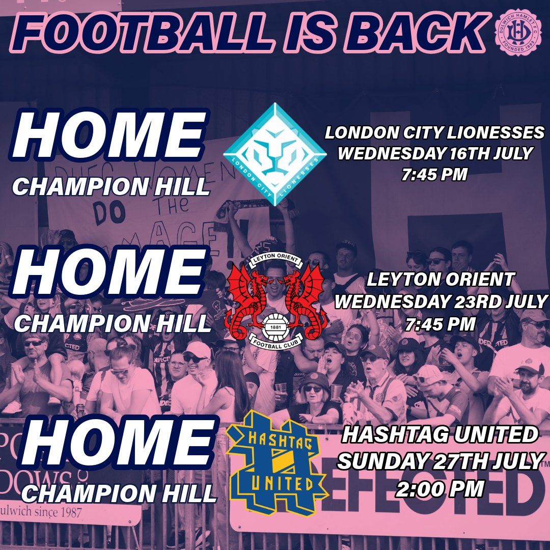 Coming back to Champion Hill 👀 

Here's what is coming up in July 🏡