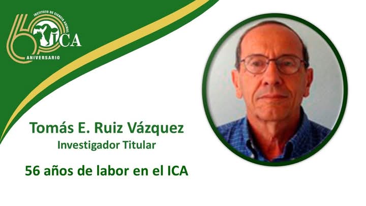 JORNADA ANIVERSARIO 60 DEL INSTITUTO DE CIENCIA ANIMAL
En el año del Aniversario 60 del ICA, les invitamos a conocer a trabajadores que han dedicado gran parte de su vida a laborar en nuestro centro y aún continúan aportando.
#Cuba #ICACuba #ICA60Años