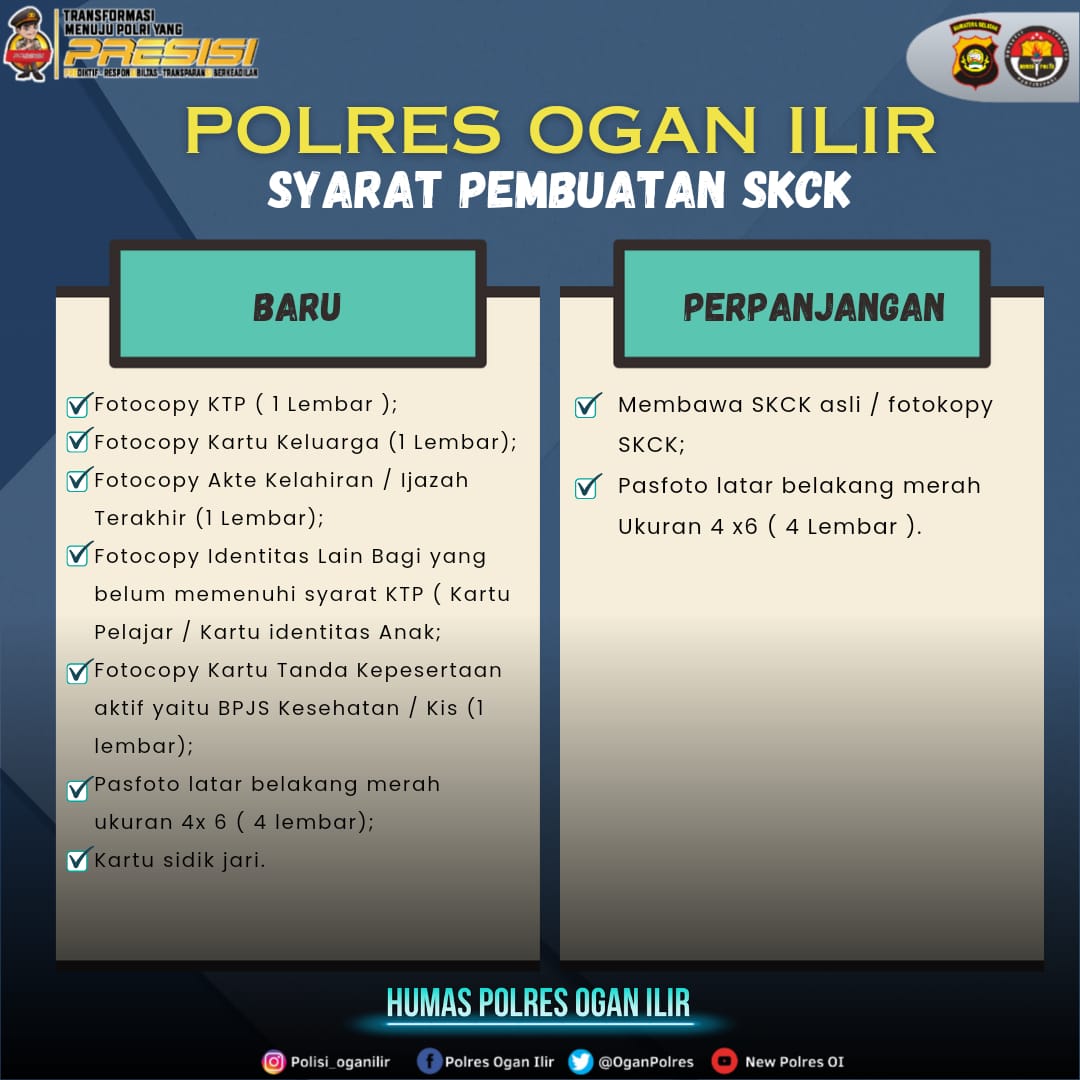 Syarat pembuatan SKCK

#BeyondtrustpresisiProgramAGiat1Indikator2 
#Responcepatsebelumviral #Polisioganilir #humaspolresoganilir