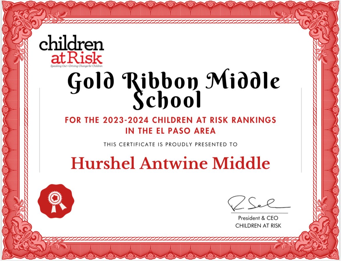 Patricia Pedroza (@hantwine_ms) on Twitter photo 🎉 We’re proud to be a Gold Ribbon Middle School!🏅This recognition honors our commitment to excellence and equity for our scholars. Every child deserves a champion—and we show up every day to be just that.💛🐾🖤 <a href="/childrenatrisk/">CHILDREN AT RISK</a> <a href="/SocorroISD/">Socorro ISD</a> <a href="/MChavez_AMS/">Monica Chavez</a> <a href="/iGalindo_AMS/">Mr. Galindo</a> <a href="/SISD_HS/">Carlos Guerra III</a> 🎉 We’re proud to be a Gold Ribbon Middle School!🏅This recognition honors our commitment to excellence and equity for our scholars. Every child deserves a champion—and we show up every day to be just that.💛🐾🖤 <a href="/childrenatrisk/">CHILDREN AT RISK</a> <a href="/SocorroISD/">Socorro ISD</a> <a href="/MChavez_AMS/">Monica Chavez</a> <a href="/iGalindo_AMS/">Mr. Galindo</a> <a href="/SISD_HS/">Carlos Guerra III</a>