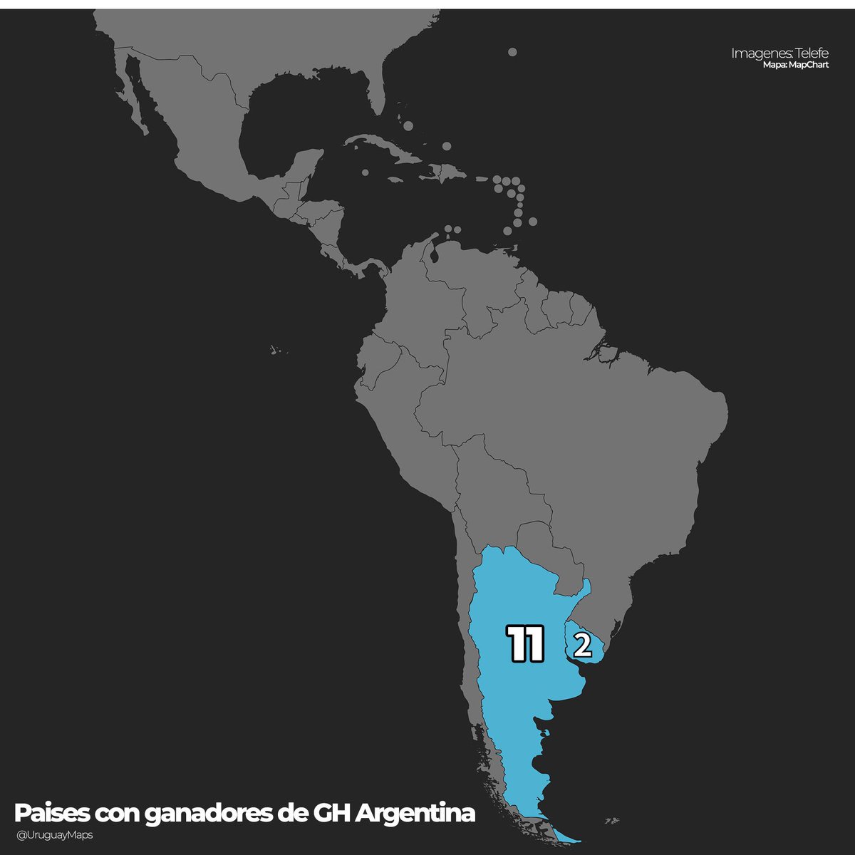 Países con ganadores de alguna edición de Gran Hermano Argentina 👁️