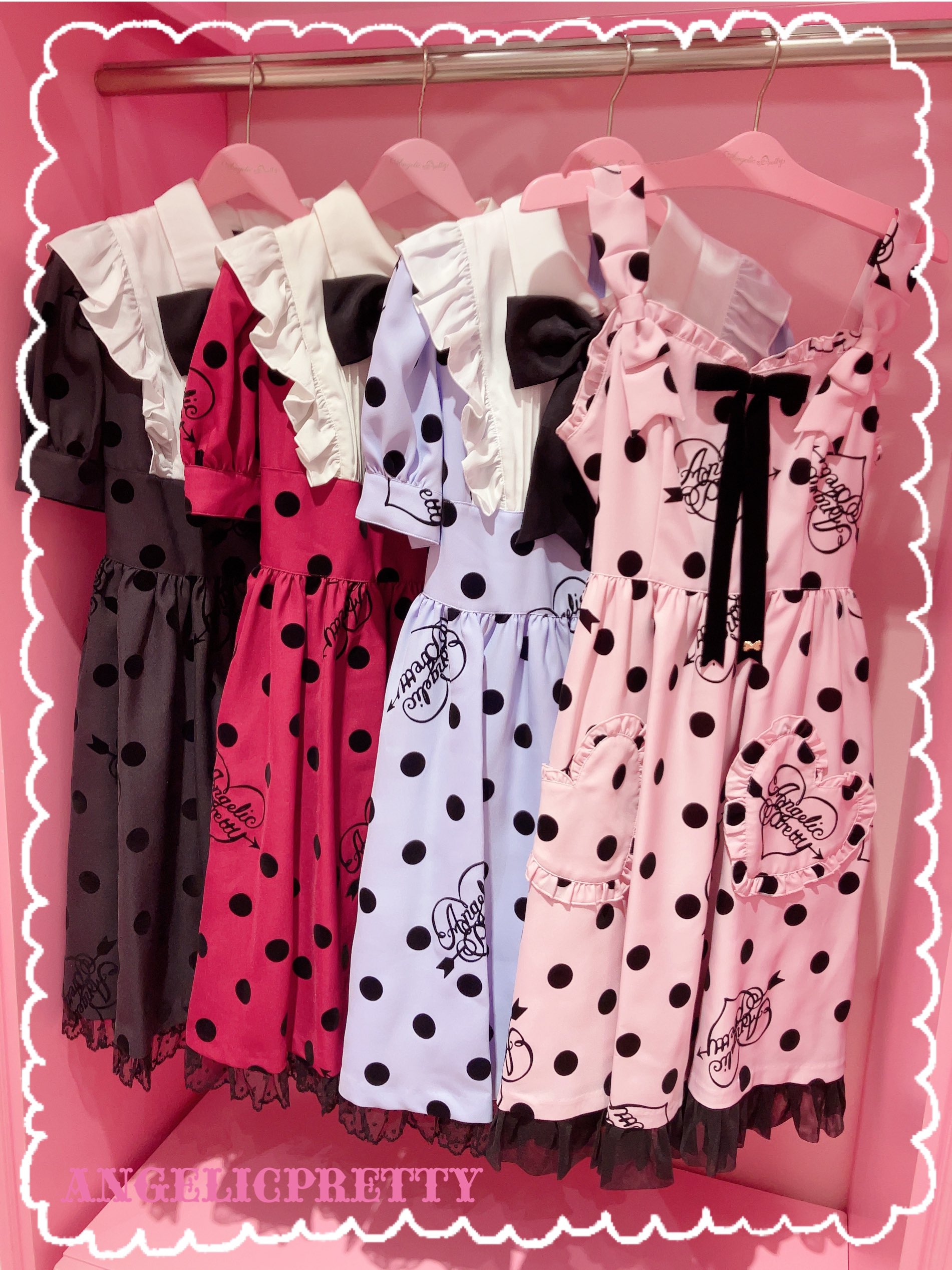 Angelic Pretty dolly dotジャンパースカート ラベンダー Angelic Pretty dolly dotジャンパースカート ラベンダー