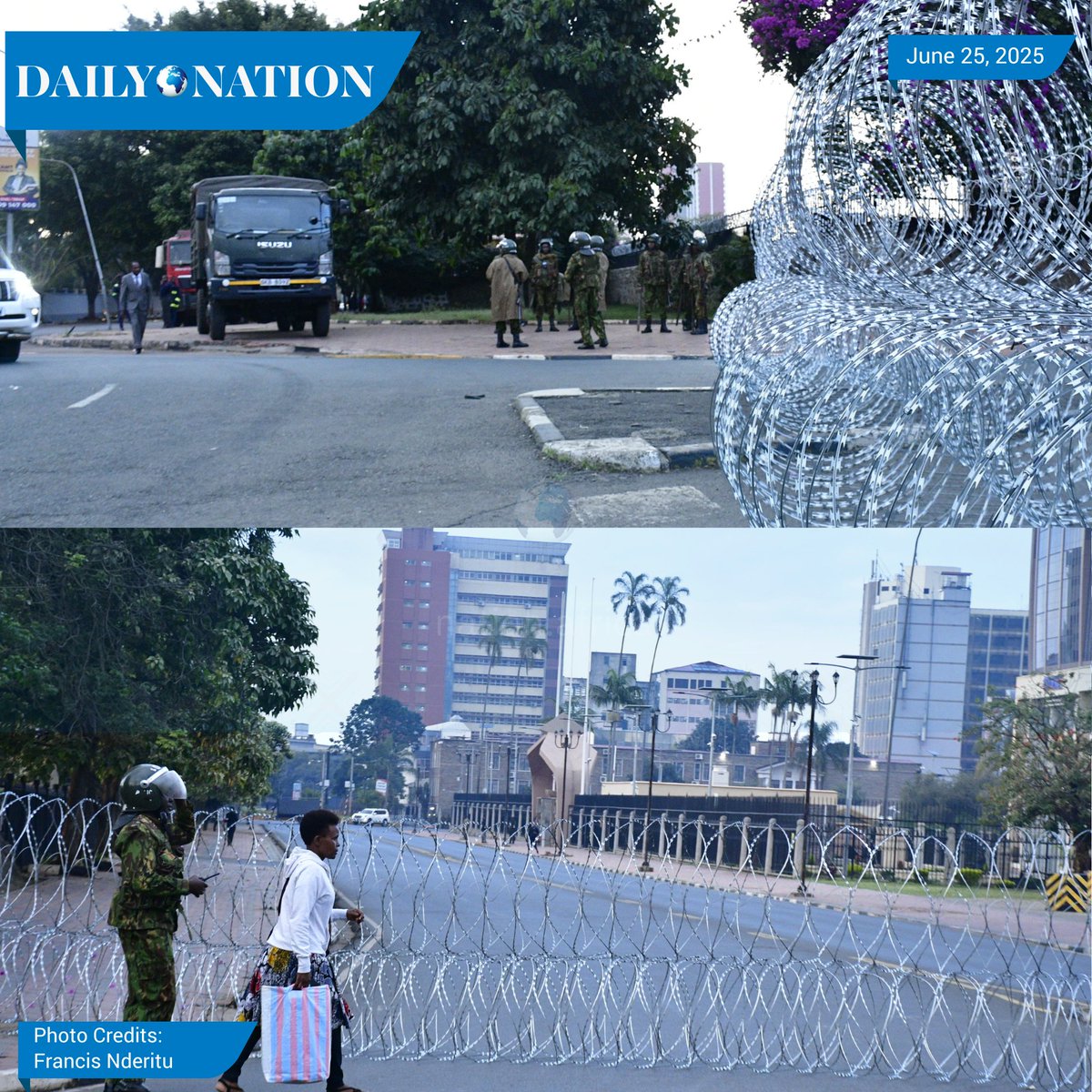 MwangoCapital's tweet image. Parliament has been protected with razor wire ahead of the June 25th 2025 protests.

If only they were this committed to protecting public funds.