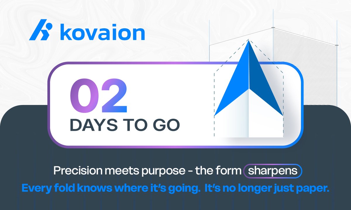 kovaion's tweet image. Purpose has a shape, and it’s starting to show!

#Kovaion #PurposeInProgress #TwoToGo #UnfoldingSoon #IntentionalMoves #AlmostTime
