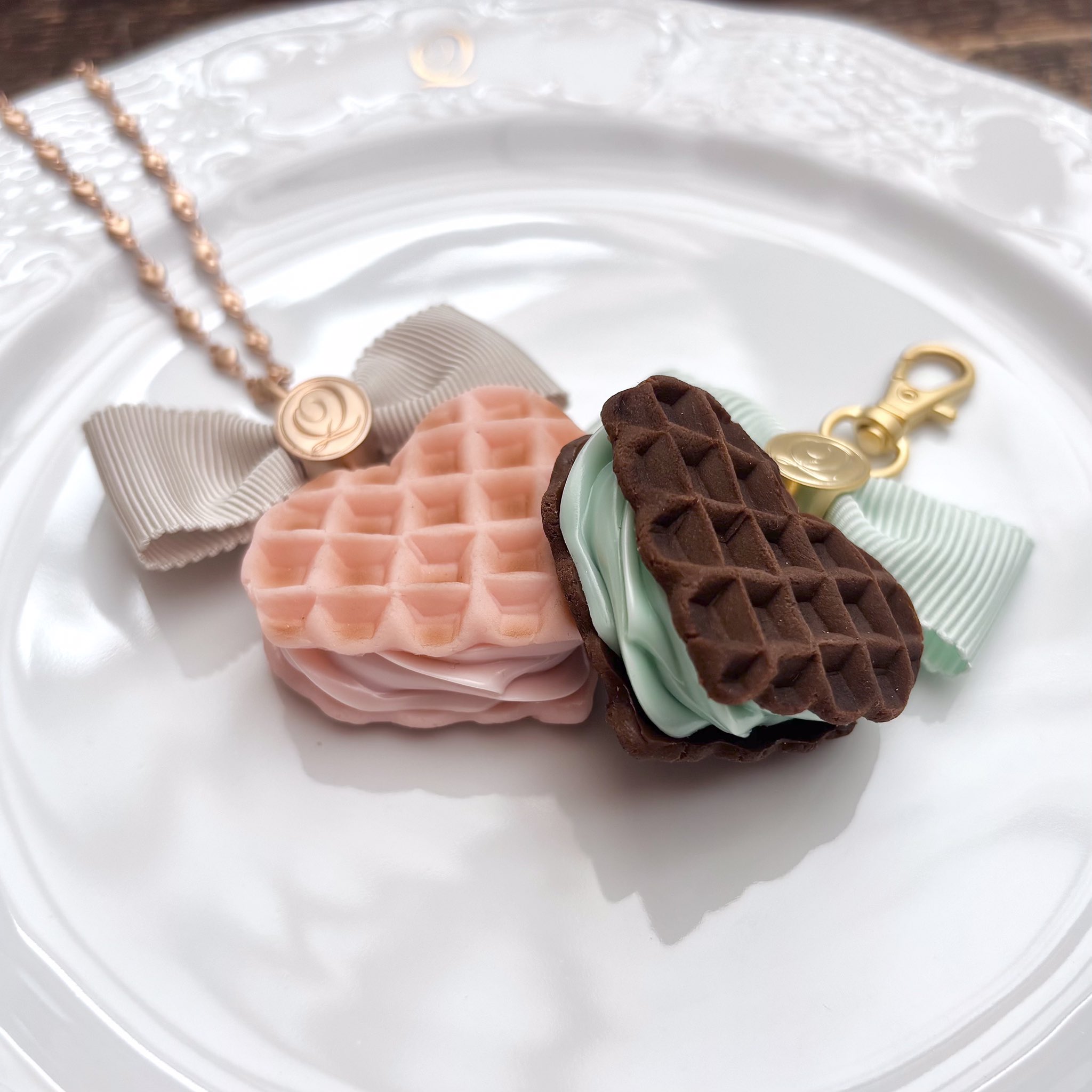 ラスト1個【Q-pot.】表参道本店限定 ストロベリーワッフル バッグチャーム