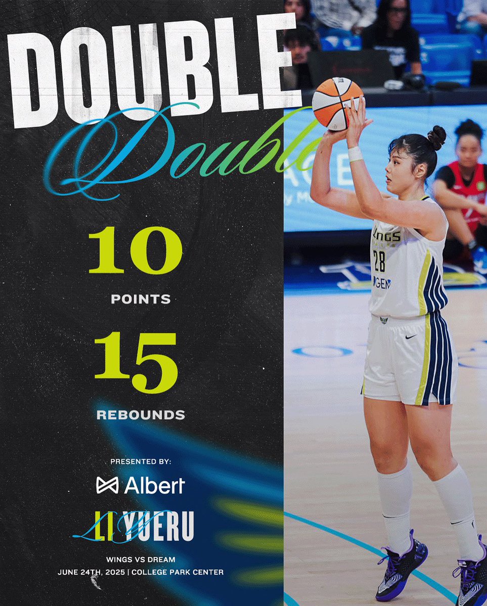 DallasWings's tweet photo. Let's goooo! Li gets her second career double double tonight 😆

@albertapp | #WingsUp https://t.co/vR2TjQOt7U