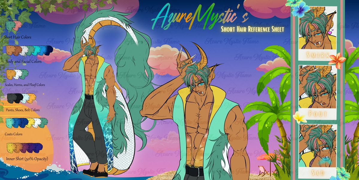 AzureMysticF's tweet photo. The New Ref Sheets are now done. This is just the flats. Renders will come later. Are you ready for that Mystical Beings? Do you know the easter eggs? Can't wait to glow for all of you~

Graphics done by @HADESCheshireVT 

#AzureMystic #AzureMysticalArtz https://t.co/mbBh2Q171U