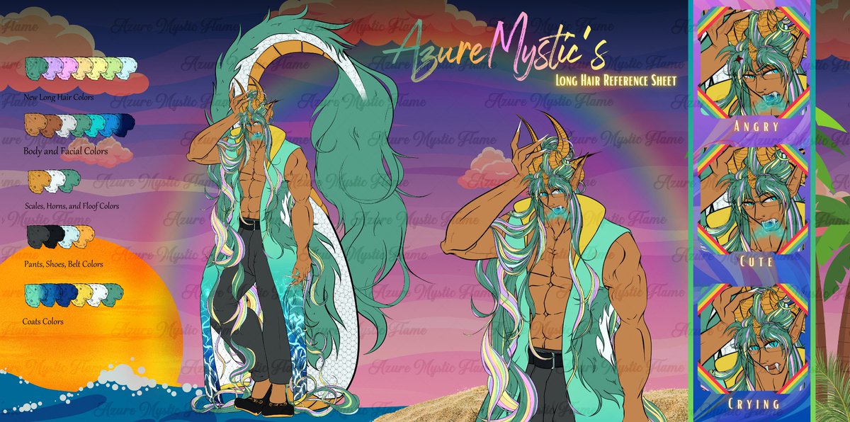 AzureMysticF's tweet photo. The New Ref Sheets are now done. This is just the flats. Renders will come later. Are you ready for that Mystical Beings? Do you know the easter eggs? Can't wait to glow for all of you~

Graphics done by @HADESCheshireVT 

#AzureMystic #AzureMysticalArtz https://t.co/mbBh2Q171U