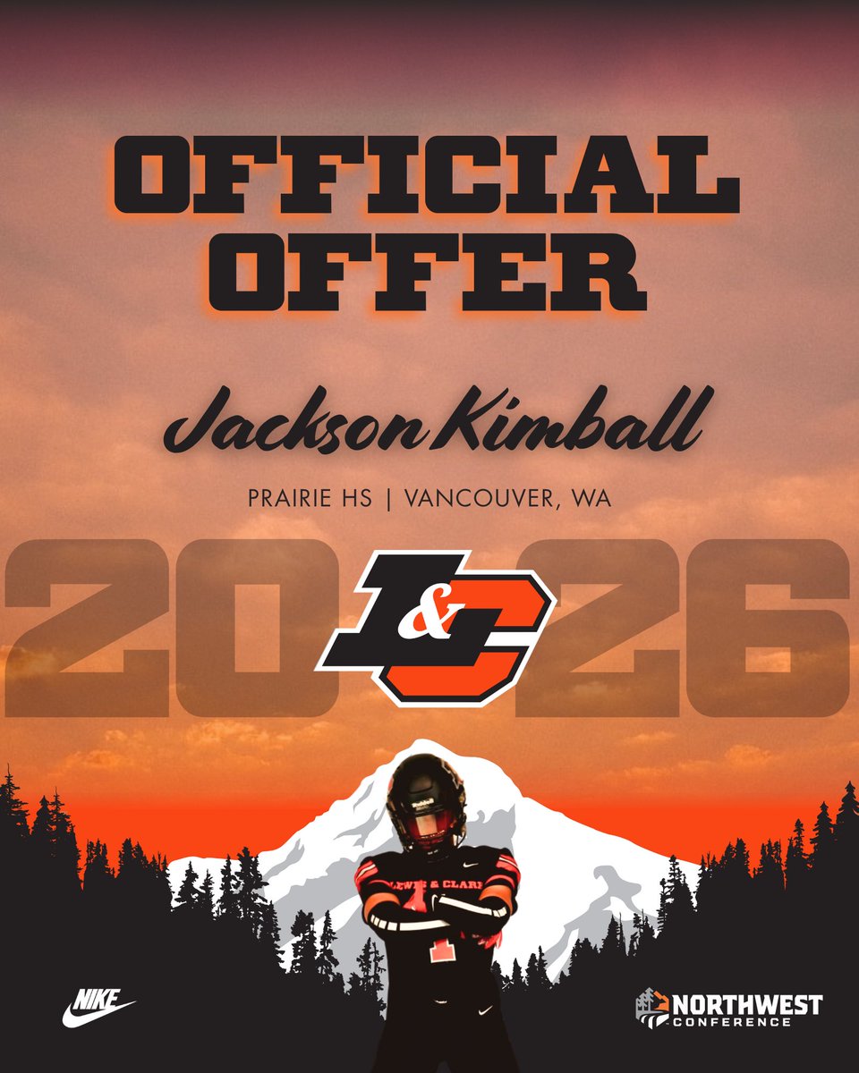 Jackson Kimball (@jkimball_14) on Twitter photo Very thankful and blessed to have received my first offer from Lewis & Clark College! Thank you <a href="/BruceRead22/">rocket</a> for giving me this opportunity! <a href="/lewisclarkfb/">Lewis & Clark Football</a> <a href="/PrairieFB/">Prairie Football</a> <a href="/jamey510/">Jamey williams</a> <a href="/CoachMiller5055/">Junior Miller</a> Very thankful and blessed to have received my first offer from Lewis & Clark College! Thank you <a href="/BruceRead22/">rocket</a> for giving me this opportunity! <a href="/lewisclarkfb/">Lewis & Clark Football</a> <a href="/PrairieFB/">Prairie Football</a> <a href="/jamey510/">Jamey williams</a> <a href="/CoachMiller5055/">Junior Miller</a>