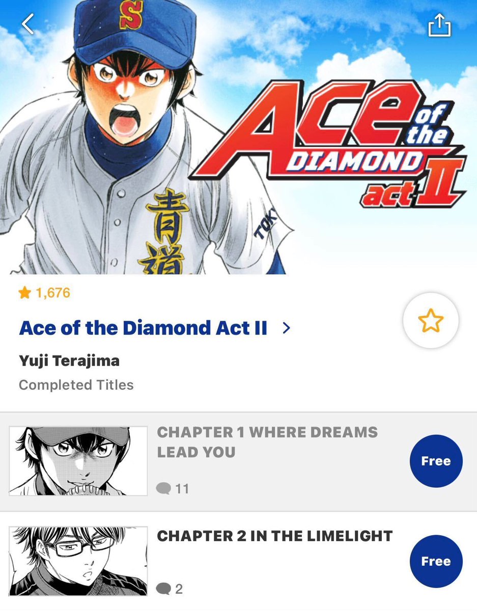 Read "Ace of the Diamond" and "Ace of the Diamond Act II" officially in English on the K MANGA app, now accessible in more countries ever!

Download and start reading!
➡️app.adjust.com/x5bu8wh

#ダイヤのA
#AceOfTheDiamond