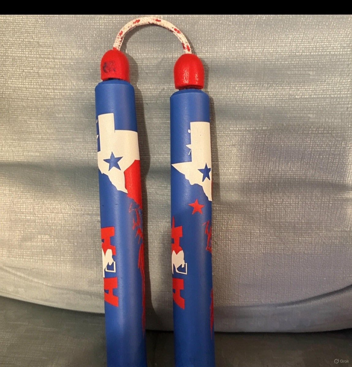 implodemute's tweet photo. @SydneyLWatson And these are my Texas size foam nunchucks https://t.co/sR2wGMYrbJ