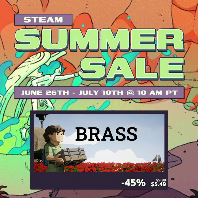 Brass is 45% off for the Steam Summer Sale!
Looking for something short and sweet?
This cozy 1.5-hour adventure has no bad guys, no boss fights — just mail, meows, and peaceful vibes.
Link in bio!