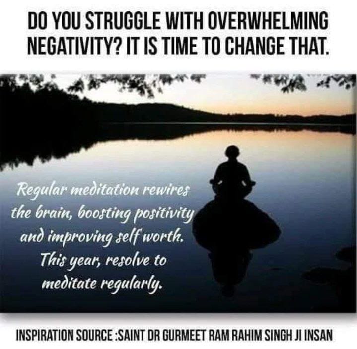 SimranC151224's tweet photo. Most times, the level of positivity inside us determines our success. 
If we have self belief, we can defeat any problem unlike when we have lack of confidence &amp; have to confront failure.
Saint MSG suggests meditation to boost Self Confidence .
#WednesdayWisdom https://t.co/eVUc4XpAze