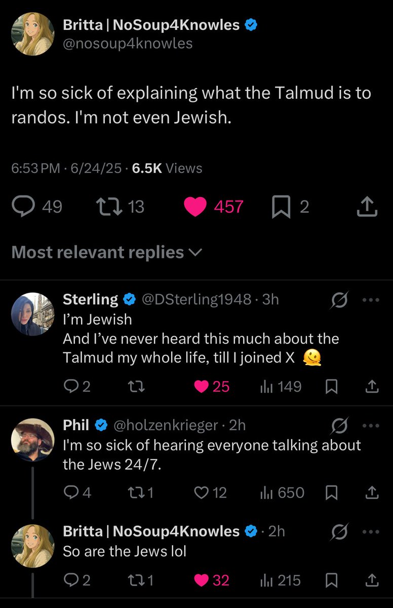 Mikale Olson (@realmikolson) on Twitter photo This screenshot is a perfect summary of what Twitter has been like over the last year. So if an outsider ever asks, just show them this. 
<a href="/DSterling1948/">Sterling</a> <a href="/nosoup4knowles/">Britta | NoSoup4Knowles</a> This screenshot is a perfect summary of what Twitter has been like over the last year. So if an outsider ever asks, just show them this. 
<a href="/DSterling1948/">Sterling</a> <a href="/nosoup4knowles/">Britta | NoSoup4Knowles</a>
