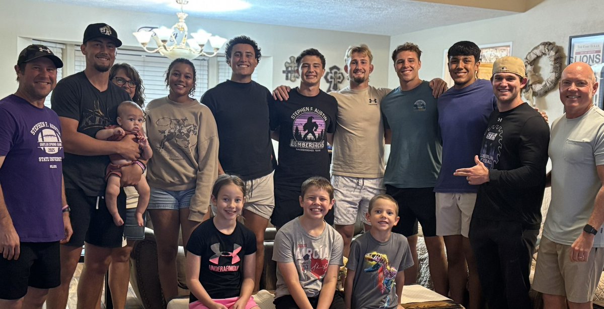 Jared May (@coachjmay) on Twitter photo Not even a little rain could wash away a fun night with the guys. <a href="/SFA_Football/">Lumberjack Football</a> Qb’s crushed 17 lbs of fajitas tonight. Great Night! <a href="/broadway_bryson/">Bryson Broadway</a> <a href="/coachkreutzmann/">Coach EJ Kreutzmann</a> Not even a little rain could wash away a fun night with the guys. <a href="/SFA_Football/">Lumberjack Football</a> Qb’s crushed 17 lbs of fajitas tonight. Great Night! <a href="/broadway_bryson/">Bryson Broadway</a> <a href="/coachkreutzmann/">Coach EJ Kreutzmann</a>