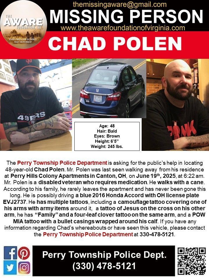 Missing Disabled Veteran in Canton, Ohio. Everyone in the area please on the lookout so we can bring Mr. Pollen home. 

#SAVE22