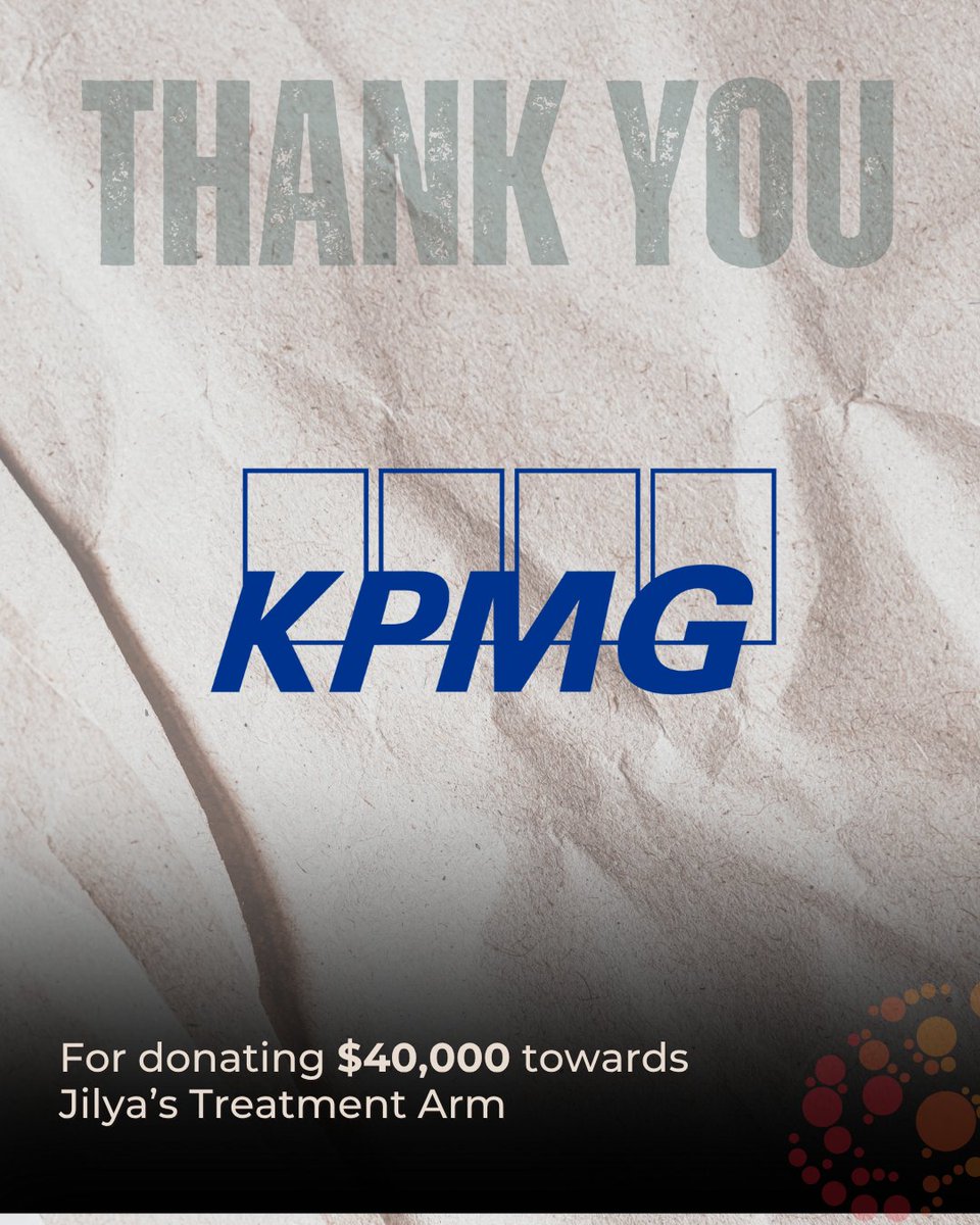 jilyainstitute's tweet image. Thanks to KPMG’s $40,000 donation, Jilya can now deliver 120 hours of clinical services to those in our highest-risk communities.
If you’d like to support this critical work, please consider donating before EOFY: thejilyainstitute.com.au/donate