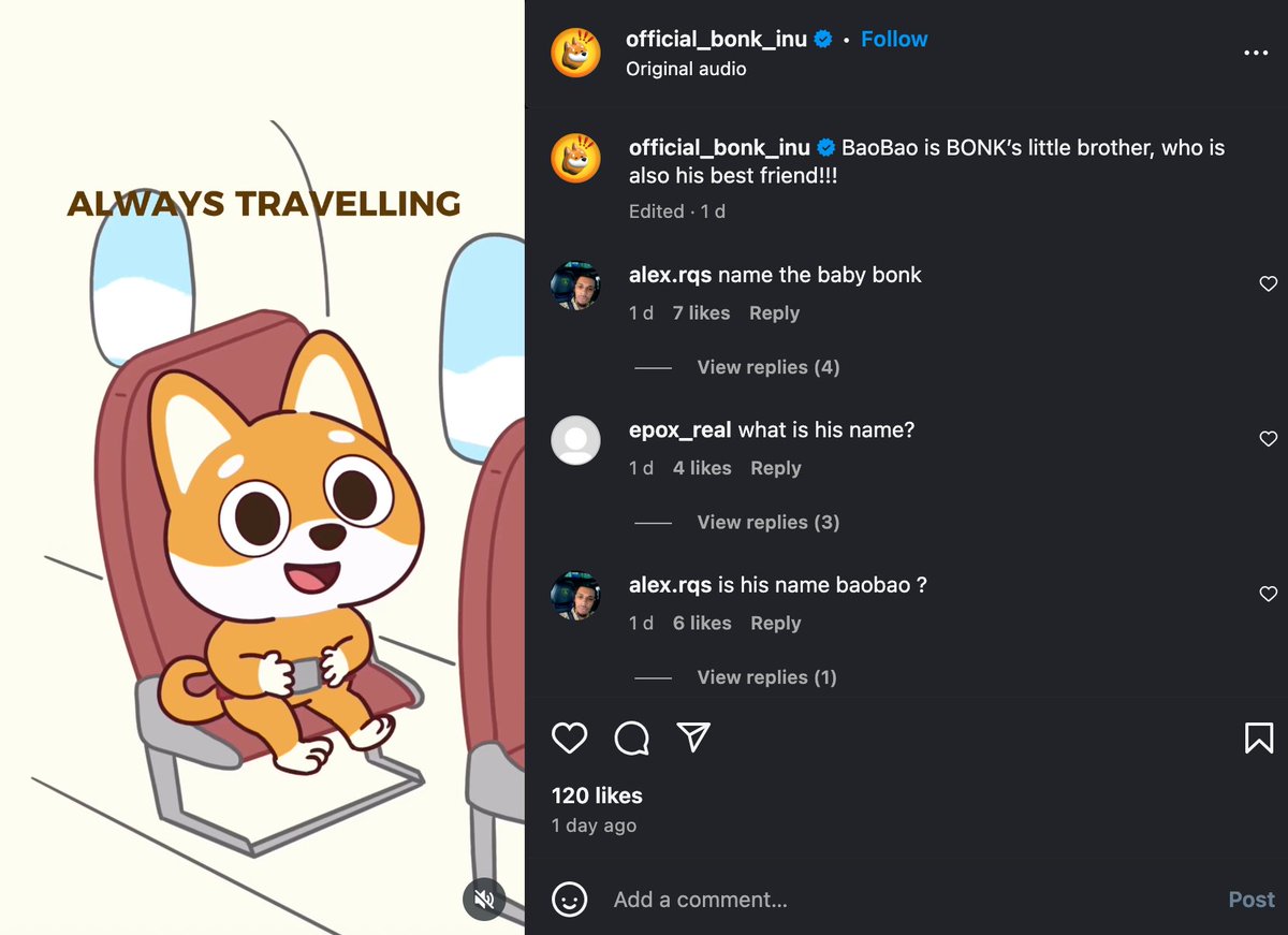 chjokka's tweet photo. When a coin with a narrative like $baobao comes along, everyone should pay attention.

tldr; BaoBao is @bonk_inu’s little brother, with the coin launched on @bonkfun, and is actively supported by @SolportTom.

But it's more than just a BonkFun coin:

First of all, it’s not a bundled launch and no big KOL has received insider info of this coin going to be launched.

It was a dead coin that got CTO’d and received attention yesterday because of a post the team did on their instagram.

This CTO is one of the best I’ve seen tbh, with good content and they even hired an artist within a day that has been making cute art.

(almost seems like this is pushed from within Bonk, with the speed they been doing everything, and with how on-brand the art and everything is)

But the thing that makes $baobao different from other coins, is the fact that BaoBao is a big part of Bonk’s ecosystem.

They tweeted this yesterday, literally a small moment after $baobao got attention:

I'm sure this is about expanding beyond just being a tradingbot and launchpad. They want to expand into web2 and through different products in the crypto space, and build out their brand.

What's funny is that the IP: "BaoBao", is what they've been using for that up until now:

> Bonk's merch website is https://t.co/mfgTZ19yZ8
> They made a whole tv series on youtube about BaoBao: https://t.co/E5GQT0Pfkk 
> They've done a "BaoBao Charity Fashion Show"
> They started posting gifs recently on Instagram and introduced BaoBao as (probably) one of the main characters in the upcoming gifs.

I think they wanna go hard on growing BaoBao's IP, like Pudgy Penguins did. So going hard on gifs and plushy's/toys. 

And they'll probably do some other sick things we've never seen before. The Bonk team is one of the best teams in the space, so confident they will do this right.

With support from the Bonk team, and Bonk building on  expanding BaoBao's IP, I'm very bullish on this coin and think it's super undervalued at 3M. 

Especially now that we've seen the ceiling for Bonkfun coins grow higher and higher. 

And those coins are useless, so imagine a coin of the character they will be pushing everywhere in and beyond web3.  

@theunipcs I know you're building a position;)