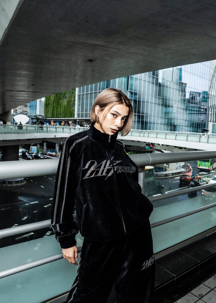 トップス RHINESTONE VELOUR JERSEY SET-UP 24karats 24karats RHINESTONE VELOUR JERSEY SET-UP