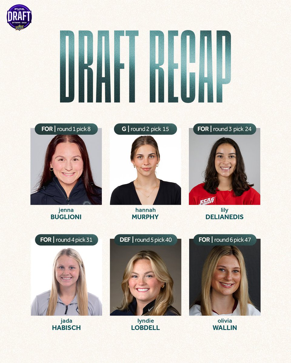 SQUAD SECURED 👀

Here’s a full look at every pick we made in the 2025 PWHL Draft!