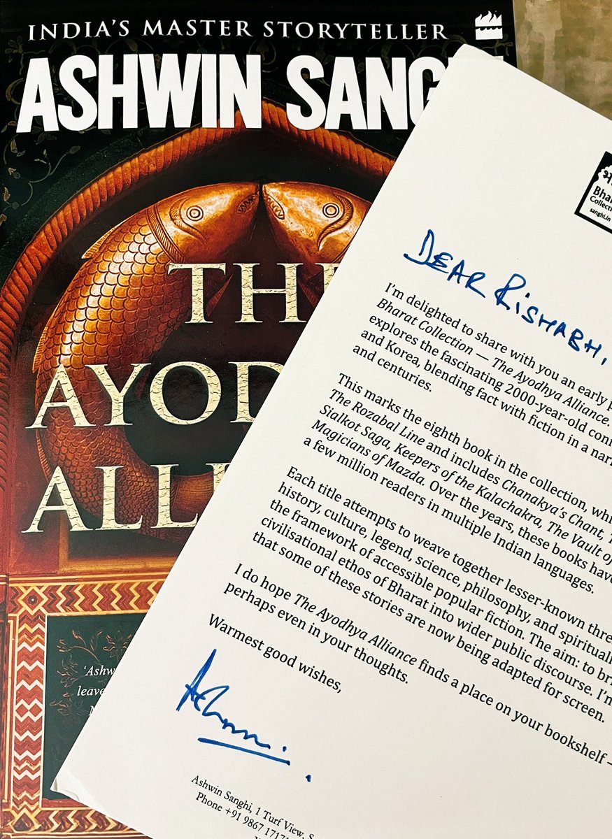 rishabhckothari's tweet image. Thrilled to receive a pre-release copy of The Ayodhya Alliance by the master storyteller @ashwinsanghi — huge thanks to him and @HarperCollinsIN! Just started and I’m already hooked. History, thrill, and intrigue, all rolled into one explosive read! 🔥📖 #TheAyodhyaAlliance