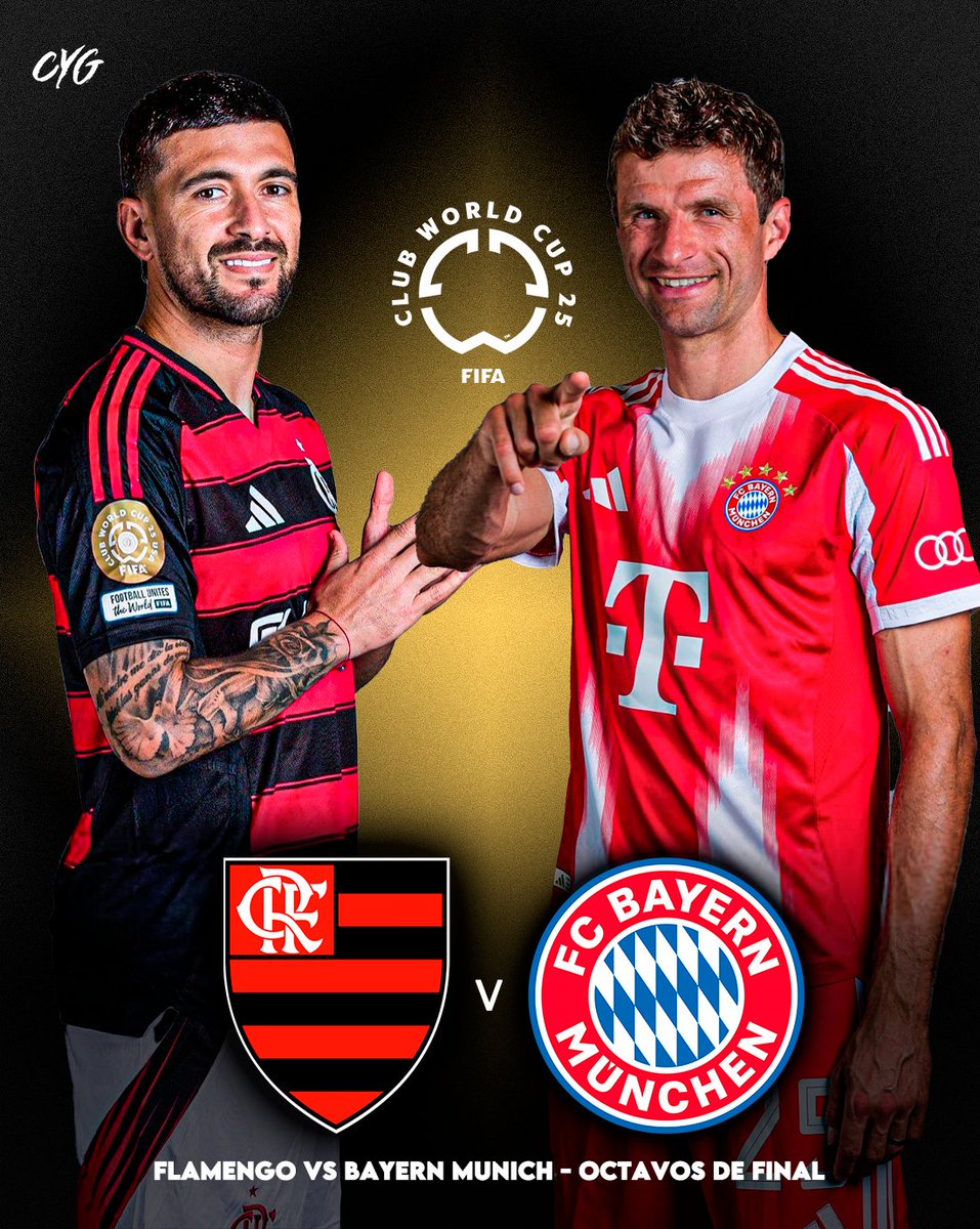 Chalacaygol_pe's tweet photo. ¡DOS NUEVOS PARTIDAZOS! 🔥😮‍💨 Flamengo 🇧🇷 enfrentará a Bayern Munich 🇩🇪, mientras que Benfica 🇵🇹 se medirá ante Chelsea 🏴󠁧󠁢󠁥󠁮󠁧󠁿 en los octavos de final de este Mundial de Clubes 🏆. https://t.co/s3hBqBl0TL