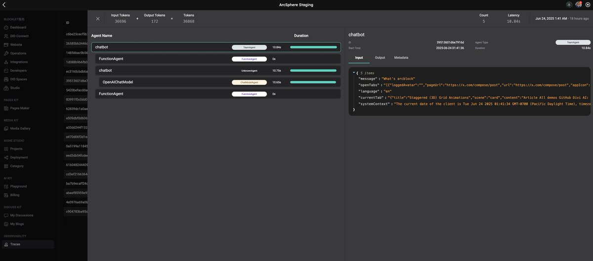 ArcSphere is evolving fast—and our secret weapon is the AIGNE framework.
With built-in observability tools, AIGNE helps us rapidly level up ArcSphere's AI, making it smarter and more uniquely yours.
It may not feel magical yet, but that’s about to change.