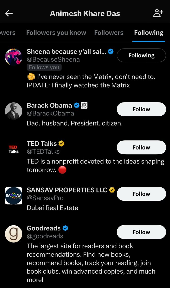 Of all the people <a href="/AnimeshKhareDas/">Animesh Khare Das</a> doesn’t unfollow…. Of course it would be <a href="/BecauseSheena/">Sheena because y’all said so</a>