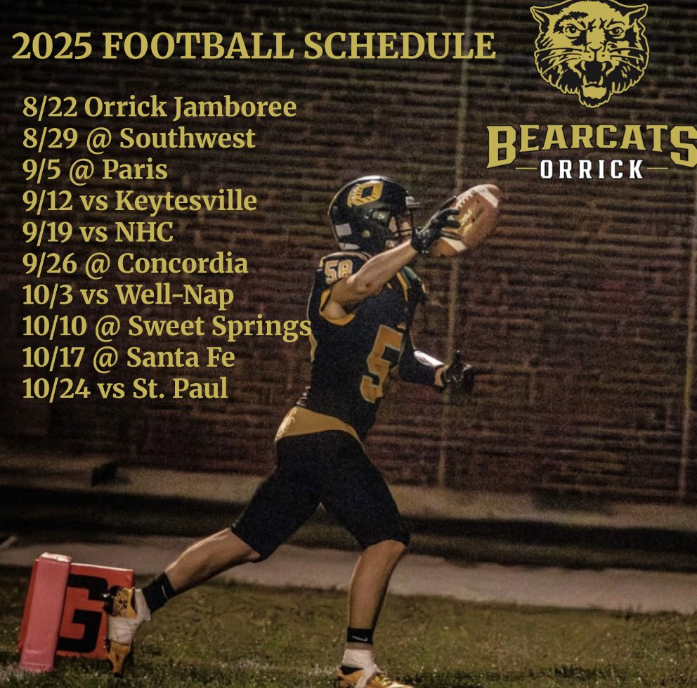 2025 Orrick Bearcats football schedule #Build