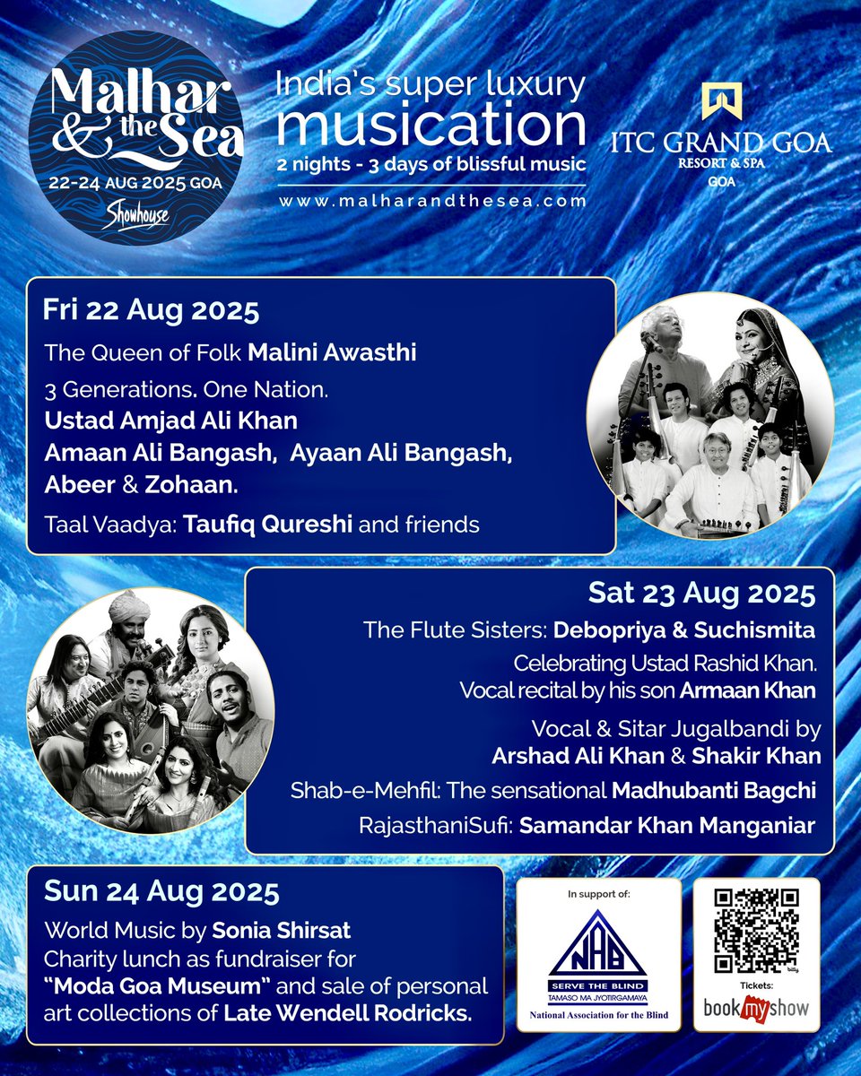 MALHAR &amp; THE SEA is back ! 
22-24 Aug, ITC Grand Goa,
Tickets : bit.ly/Malhar_BMS