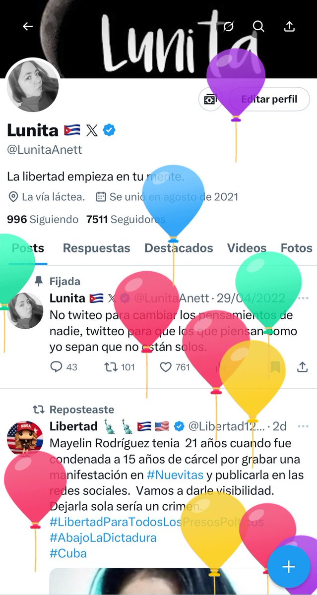 Hay globitos en mi perfil: