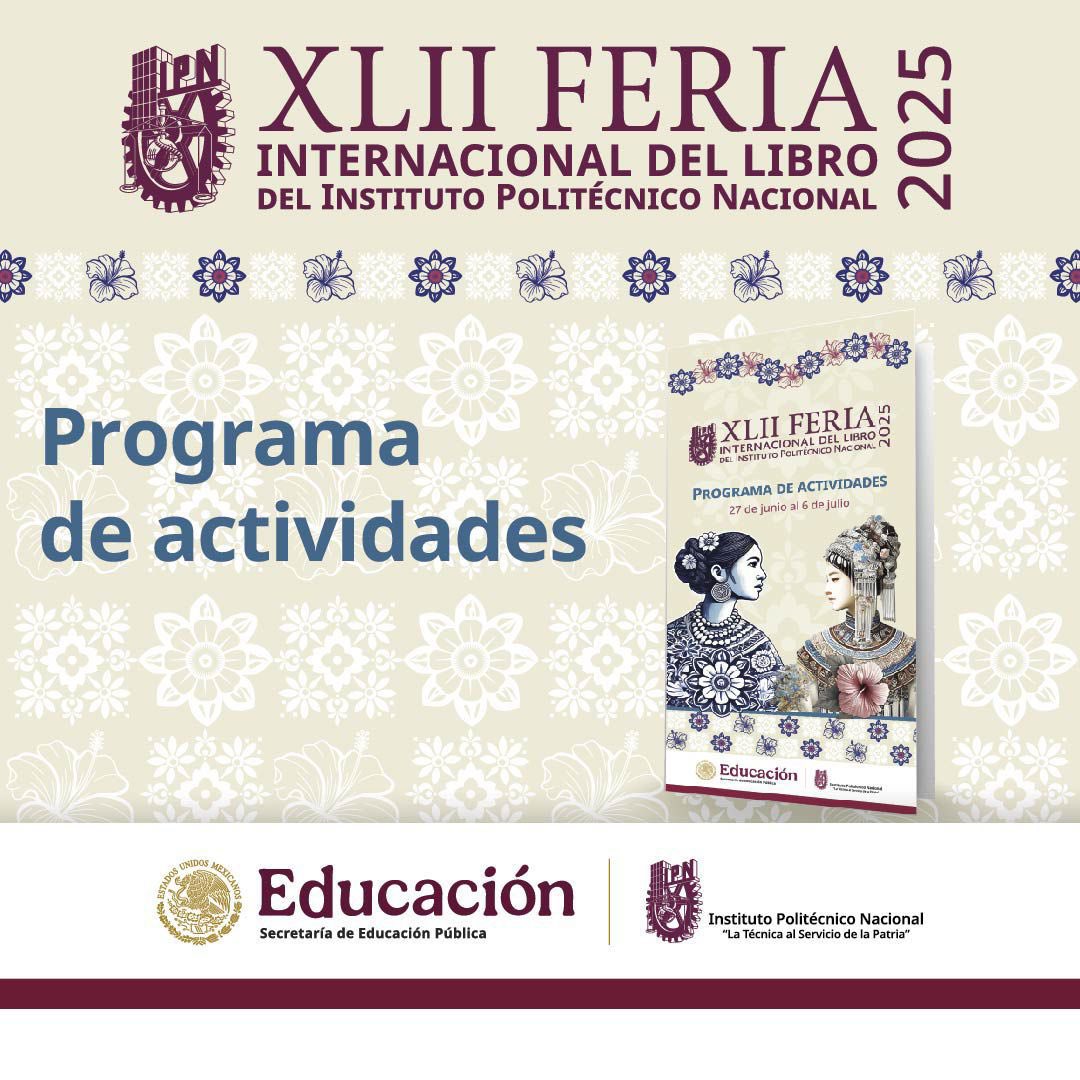 Ya puedes consultar todas las actividades que la #FILIPN tiene para ti. Asiste y disfruta de esta fiesta de libros y cultura. 

🗓️ Del 27 de junio al 6 de julio.
🕧 De 11:00-19:00 horas
📍 Centro Cultural Jaime Torres Bodet

lnk.ink/JpQM2