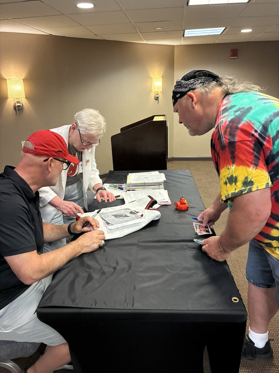 NJDevilsFanClub's tweet photo. Thanks to @KenDaneykoMSG for speaking with our members at our June General Meeting and sticking around after to take some pictures and sign some autographs. We appreciate you being such a great friend and supporter to our club.
#DevilsFanClub #NJDevils https://t.co/B2U2YKCK8l