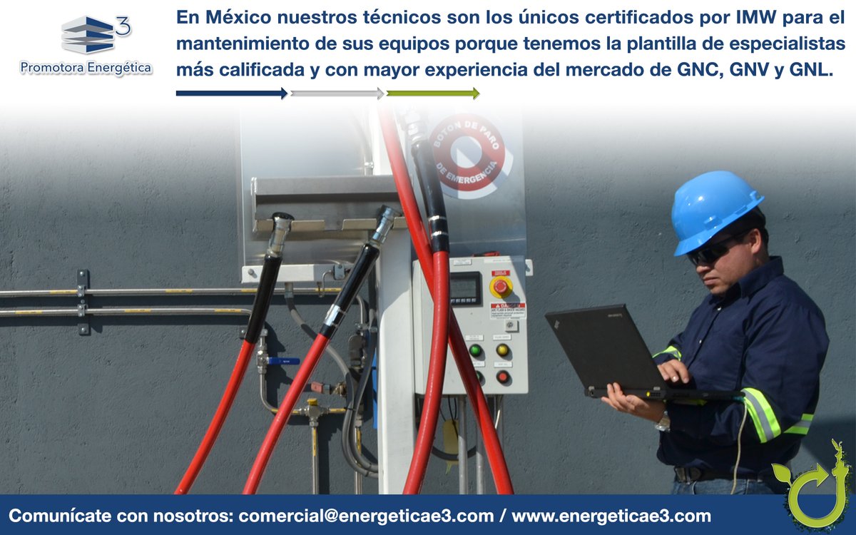 En México nuestros técnicos son los únicos certificados por IMW para el mantenimiento de sus equipos porque tenemos la plantilla de especialistas más calificada y con mayor experiencia del mercado de GNC, GNV y GNL.

#IMW #MejorEnergia #manodeobraespecializada #GNV #GNC