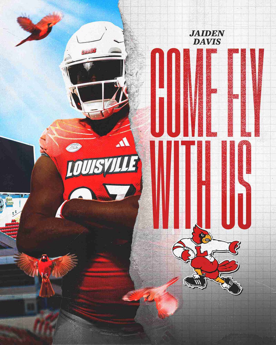 JaidenDavis38's tweet image. 🔴⚪️LOUISVILLE CARDINALS⚪️🔴 flying through 💯 I appreciate all the love & graphics 👏🏾
@LouisvilleFB @ULFBRecruiting @Brohm_Brady @JeffBrohm @BrianBrohm @vincemarrow @CoachMarkHagen @pete_nochta13