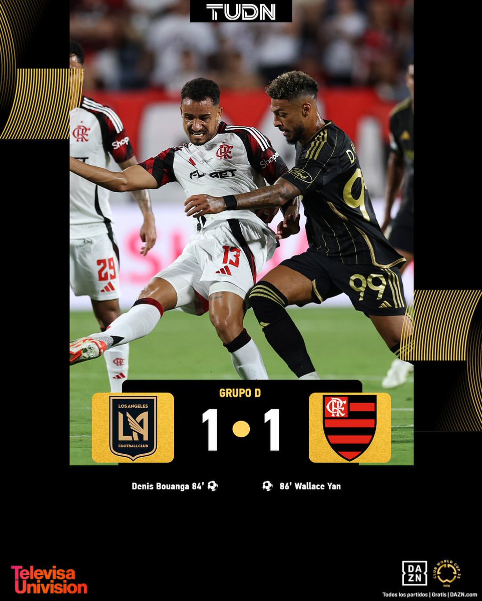 FLAMENGO EMPATA PERO AVANZA COMO PRIMERO DEL GRUPO SEGUIDO POR EL CHELSEA 😎🔥

💻 Recuerda que puedes ver el #MundialDeClubes GRATIS en DAZN 👀

📺 Y por TUDN en tu #VeranoFutbolero 😮‍💨
