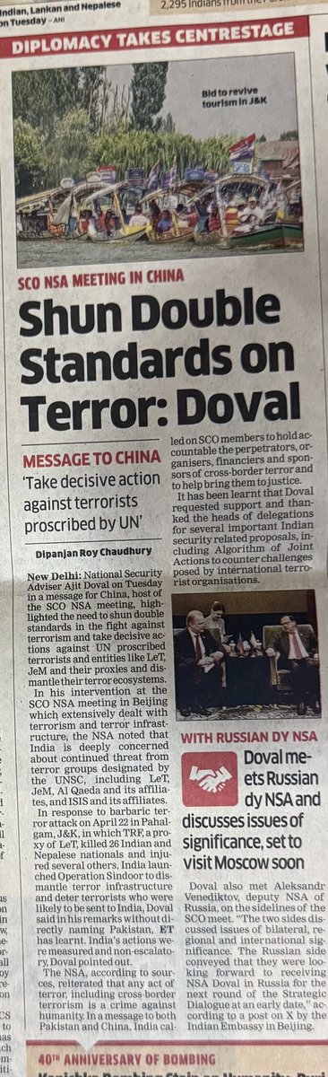 Dipanjan R Chaudhury (@dipanjanet) on Twitter photo Indian NSA in SCO meet in Beijing: Take decisive action against terrorists prescribed by UN. Puts forward various suggestions to control radicals. Meets Russian Deputy NSA. Moscow trip on cards — My report <a href="/ETPolitics/">ET Politics</a> <a href="/PankajSaran11/">Pankaj Saran</a> Indian NSA in SCO meet in Beijing: Take decisive action against terrorists prescribed by UN. Puts forward various suggestions to control radicals. Meets Russian Deputy NSA. Moscow trip on cards — My report <a href="/ETPolitics/">ET Politics</a> <a href="/PankajSaran11/">Pankaj Saran</a>