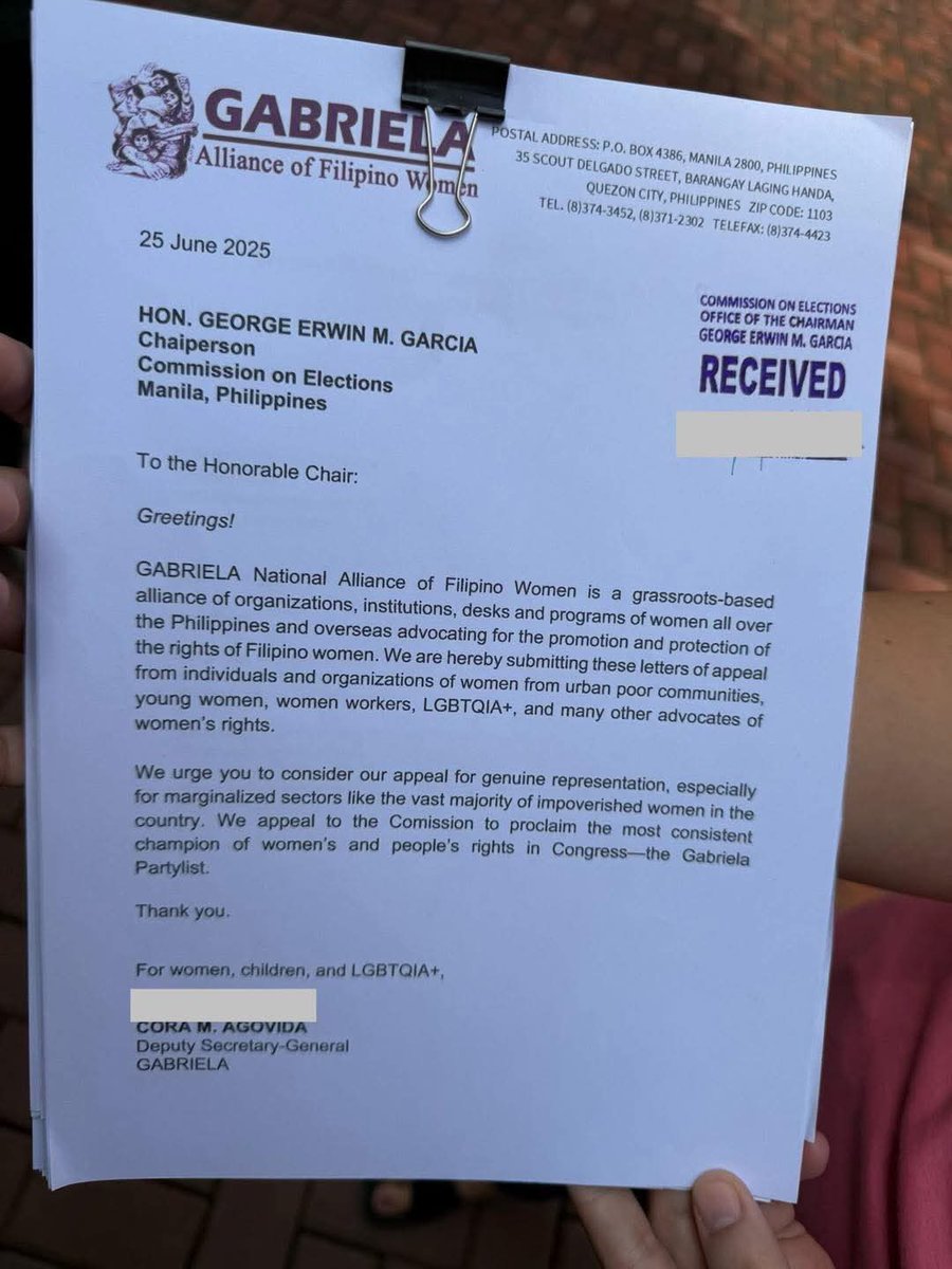 Gabriela PL urges Comelec to expedite the disqualification of Duterte Youth PL. 😁Excited 😊
📷News 5