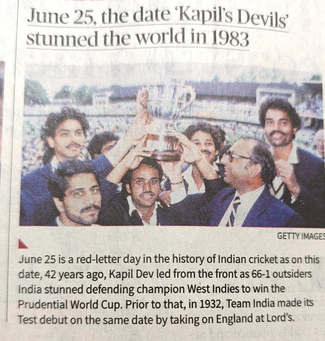 SreeInvestments's tweet photo. # 1983 world cup anniversary https://t.co/yCzbEc8zhe