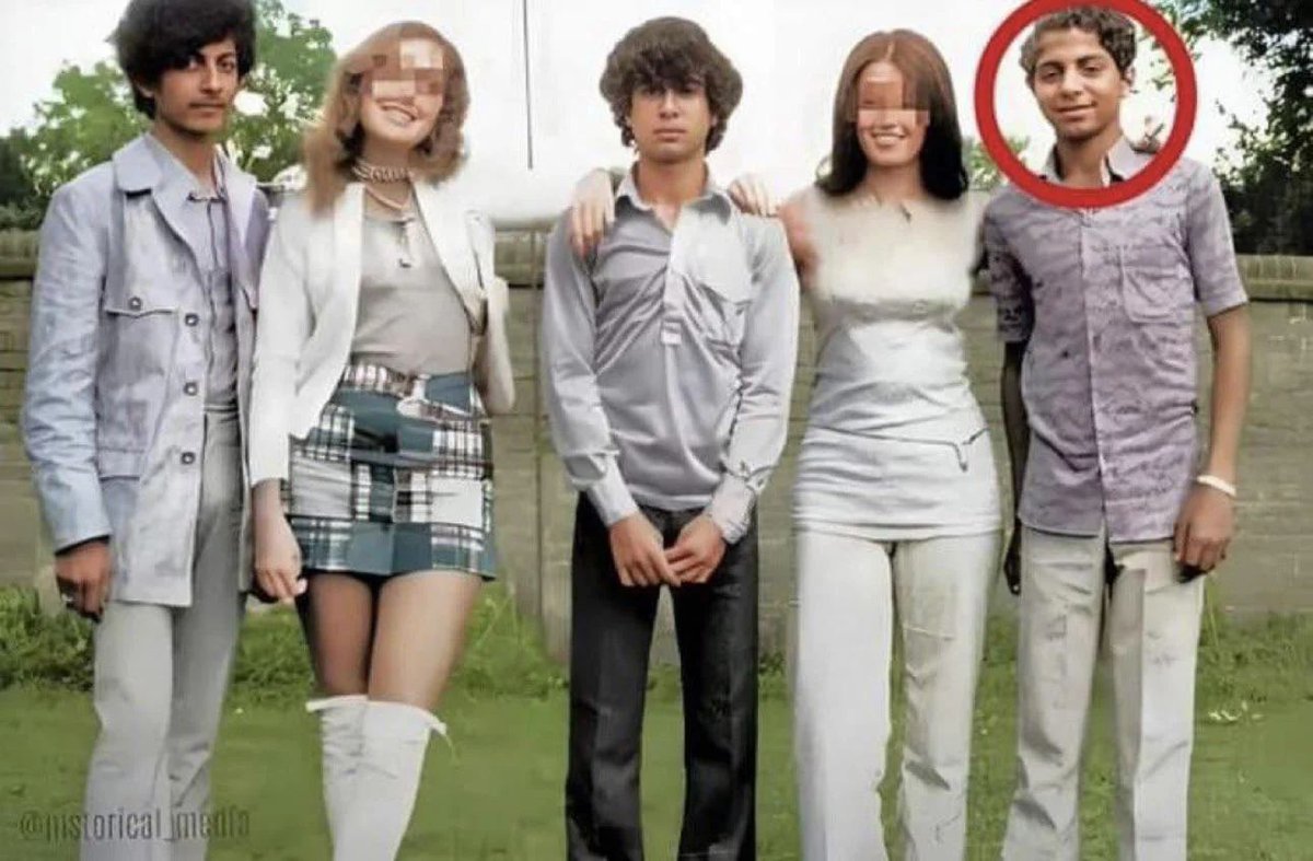 Osama Bin Laden at Oxford in 1971. He is approximately 14 in this image.