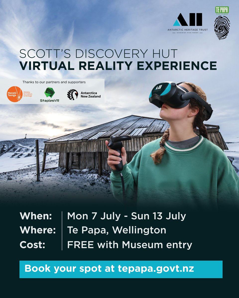 InspireExplore's tweet image. We're bringing Scott’s Discovery Hut VR Experience to Te Papa, Wellington!
Book in your spot here: tepapa.govt.nz/visit/events/s…