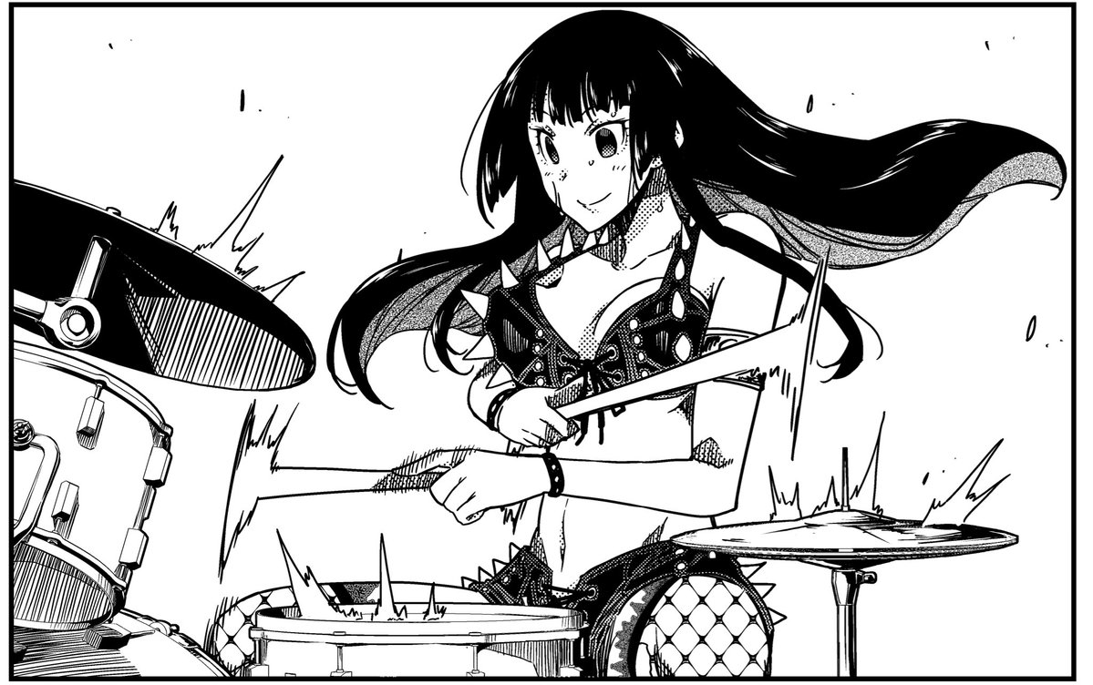 #実は楽器の下まで描いてますシリーズ
この音羽はちゃんと楽器の下まで描いてます！！！！！
演奏中、体の芯に熱が籠って行く感じを伝えられたらと思い描いてましたー！

#ロックレディ
#ロックは淑女の嗜みでして