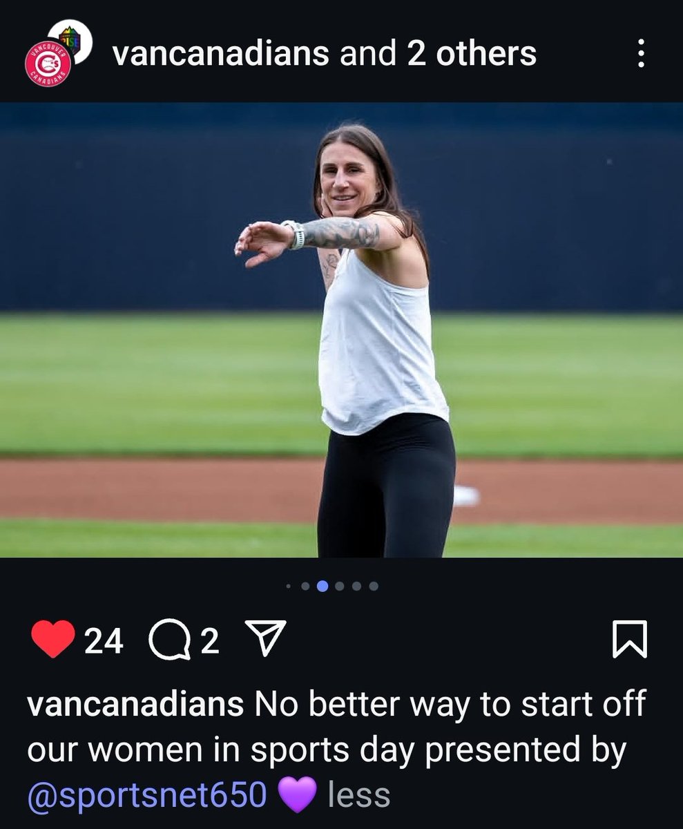 EdKappMMA's tweet image. So cool to see @UFC_CA star @jameylynhorth toss out a ceremonial opening pitch at the @vancanadians' Women in Sports celebration ⚾
@ufc | @TeamIridiumISA | @MiLB
