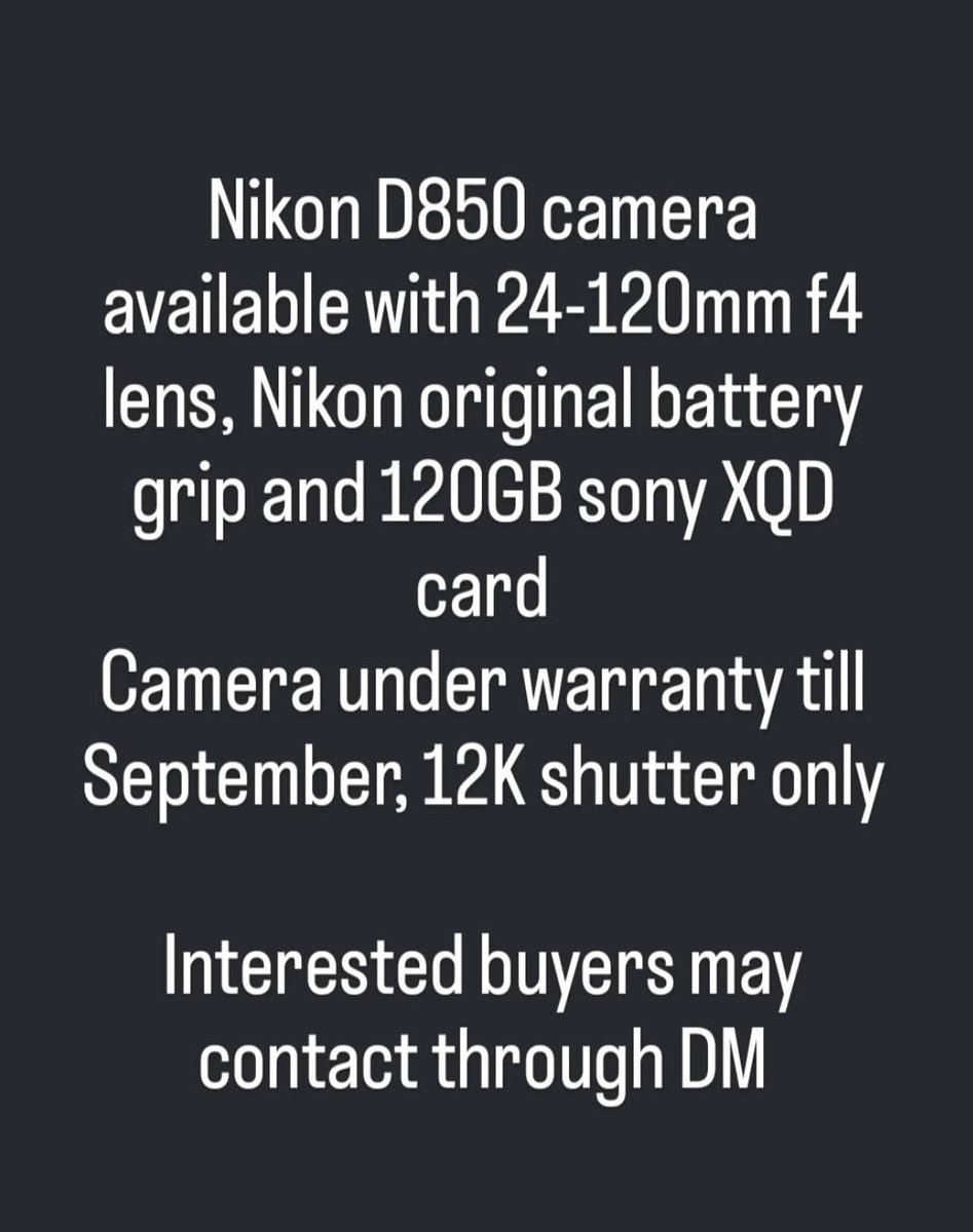 SaraswathiBL's tweet photo. #Salealert #Sale @NikonIndia #NikonD850
Pick up at jaipur / Kota / Hyderabad
Pls dm genuine buyers only @IndiAves @HiHyderabad @Tech_glareOffl @JaipurDialogues #Hyderabad #jaipur #KOTA #camera #cameraforsale https://t.co/DD4zT0NJZl
